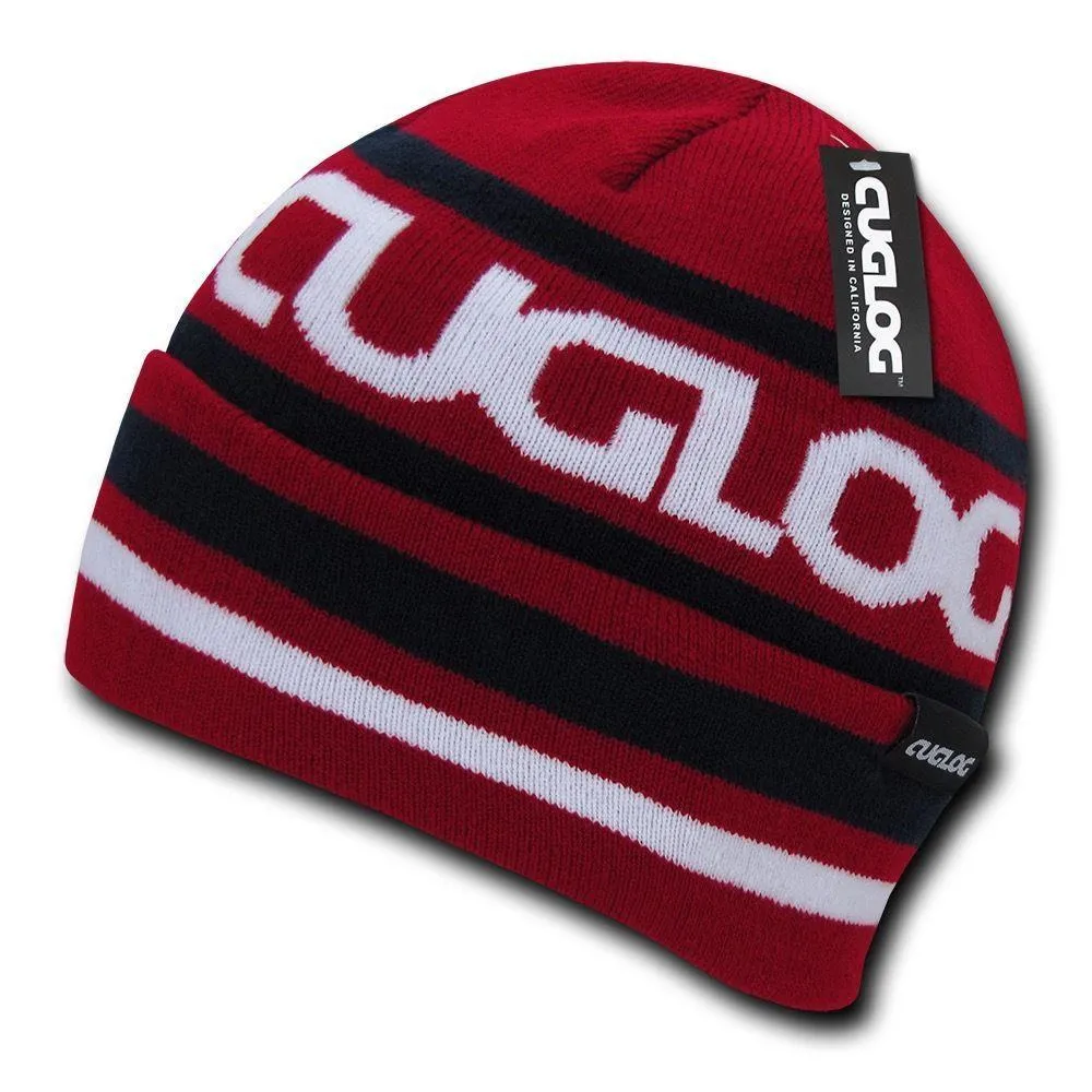 1 Dozen Cuglog Kailash Striped Beanies Braided Caps Hats Wholesale Lots Bulk