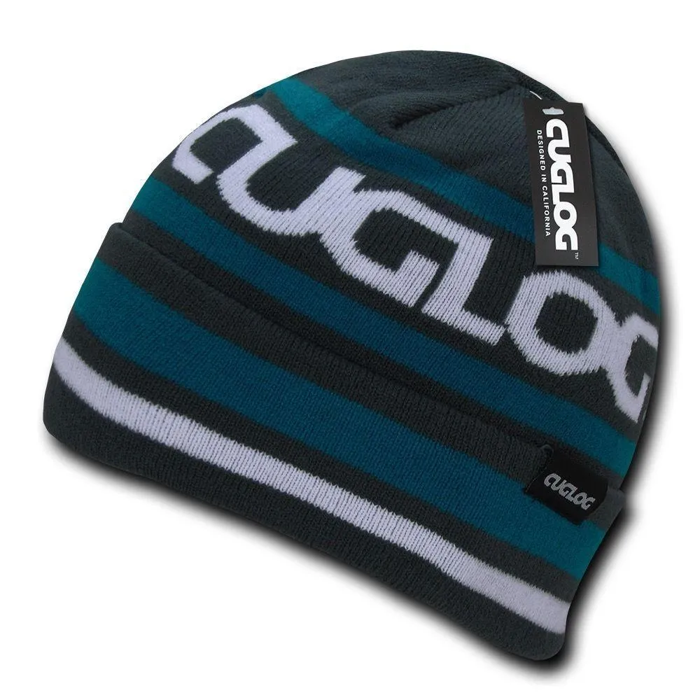 1 Dozen Cuglog Kailash Striped Beanies Braided Caps Hats Wholesale Lots Bulk