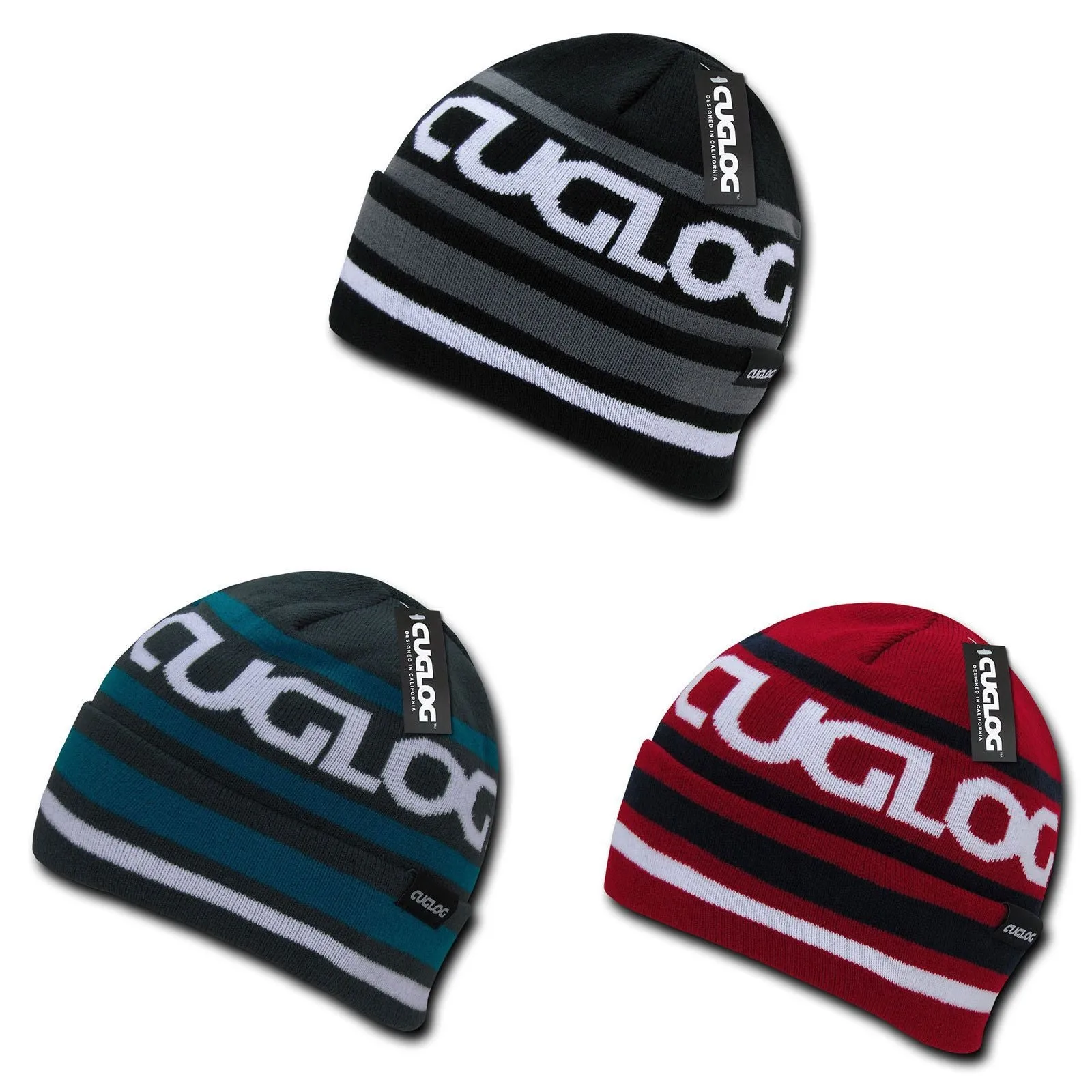 1 Dozen Cuglog Kailash Striped Beanies Braided Caps Hats Wholesale Lots Bulk