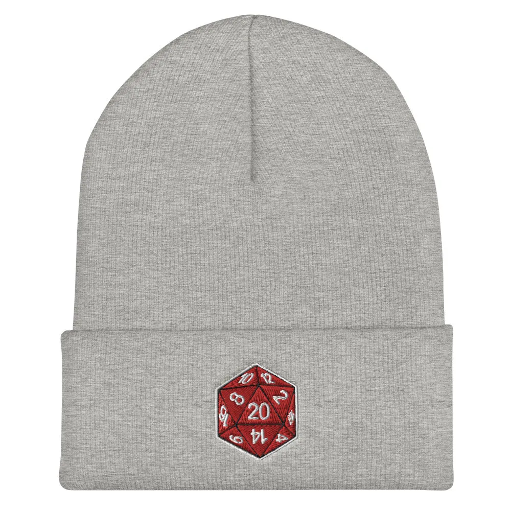 20 Sided Die Cuffed Beanie