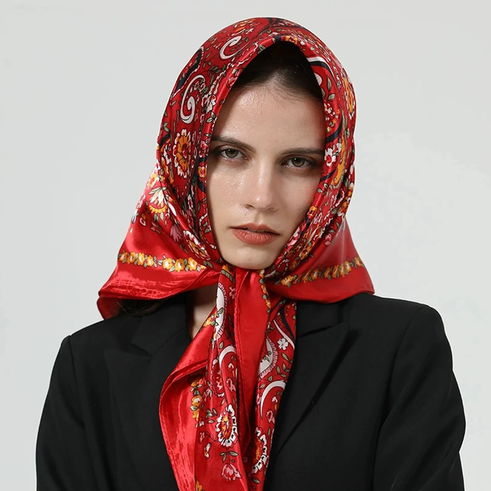 90*90CM Shawls Fashion Beach Sunscreen Silk Scarves 2023 Europe And America Kerchief Popular Print Square Bandannas