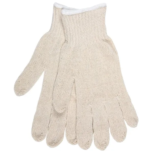 9636S MCR Safety Regular Weight Gloves, Small, Cotton Polyester Blend, Natural