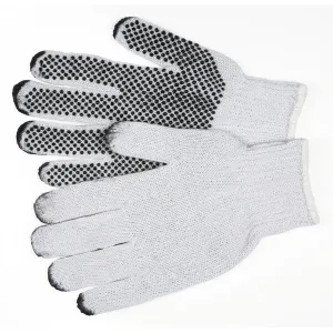 9650L MCR Safety Regular Weight Gloves, Large, Cotton Polyester Blend, White