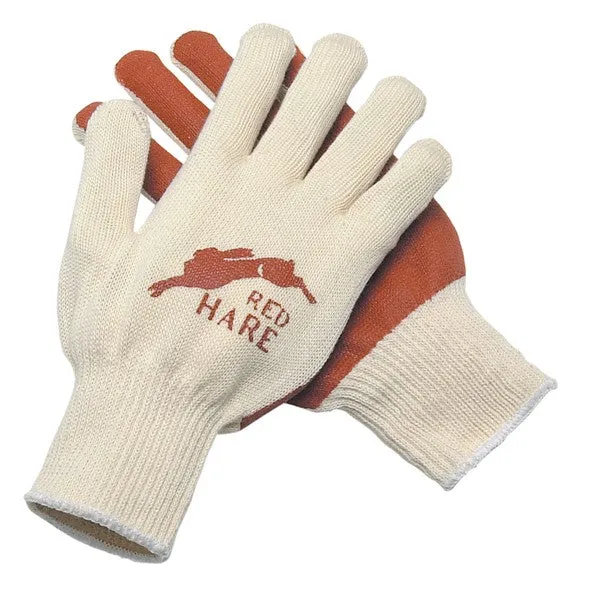 9670L MCR Safety Red Hare Gloves, Large, Cotton, Natural, Knit Wrist Cuff