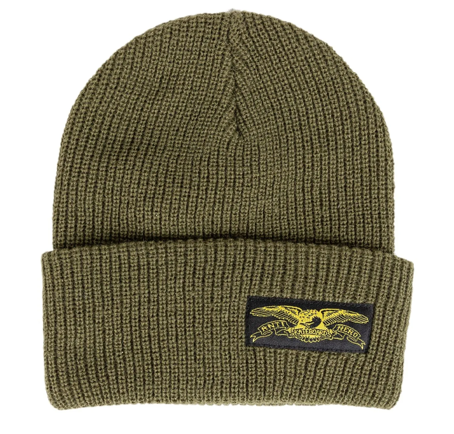 ANTIHERO STOCK EAGLE LABEL BEANIE OLIVE