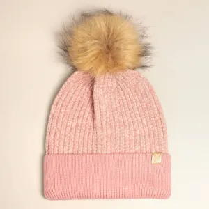 Chenille Cuff Beanie with Pom Pom