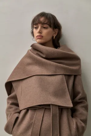 DOUBLE FACED SCARF- CHOCOLATE MELANGE