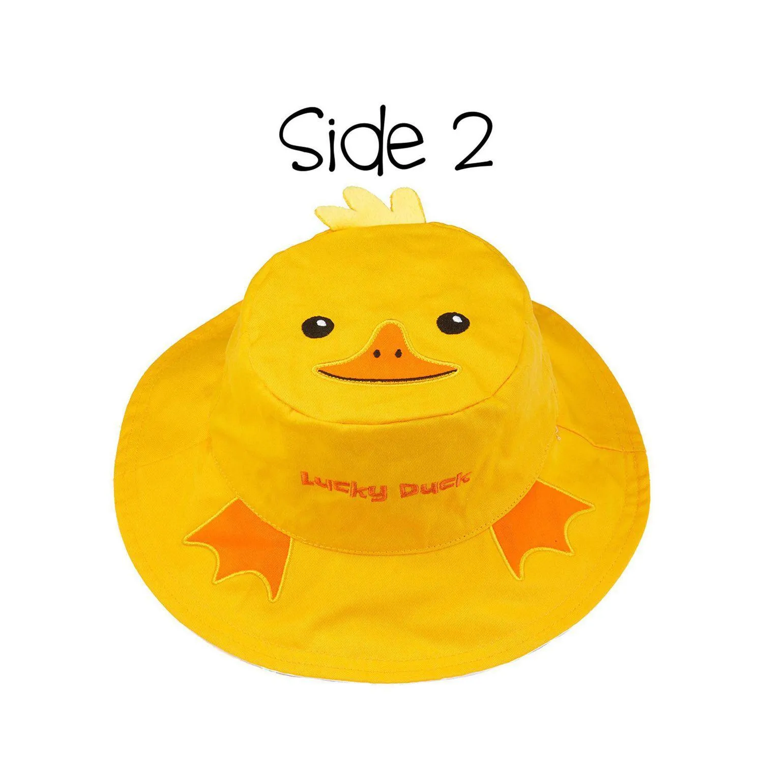 FlapJack Kids UPF50  Reversible Sun Hat - Cow / Duck