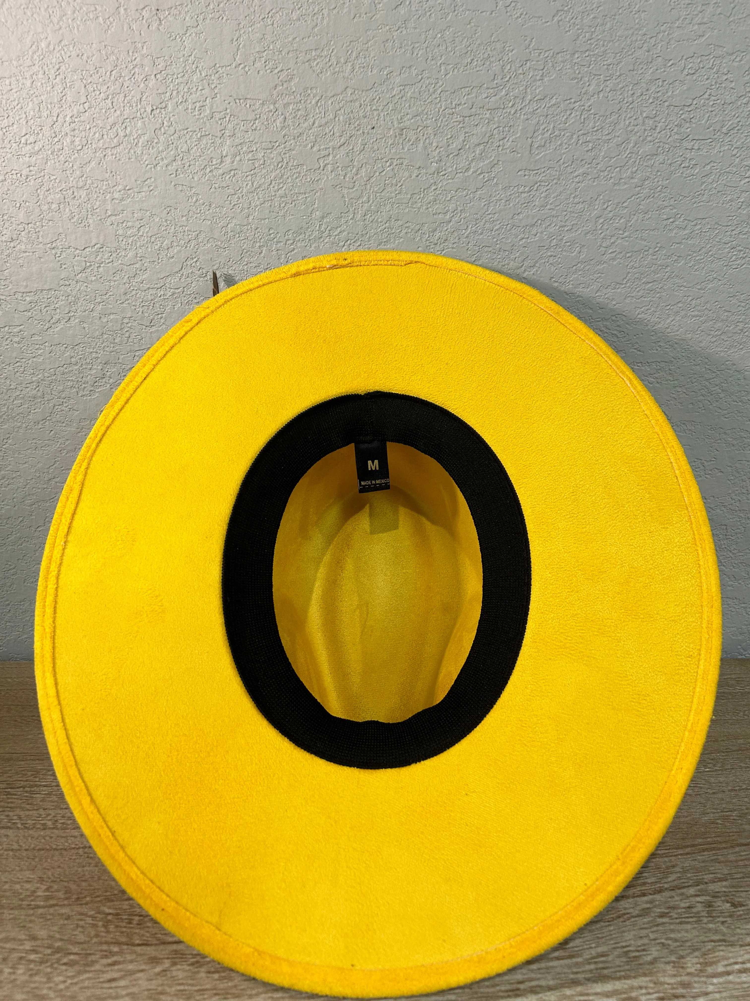 Flowers Flat Brim Yellow Fedora Hat