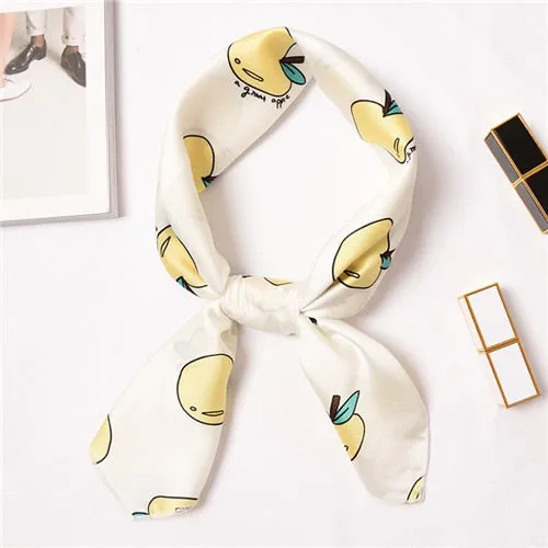 Geometric apple pineapple pattern the new hot Japanese and Korean cute simple elegant  fashionable elegant scarf headkerchief