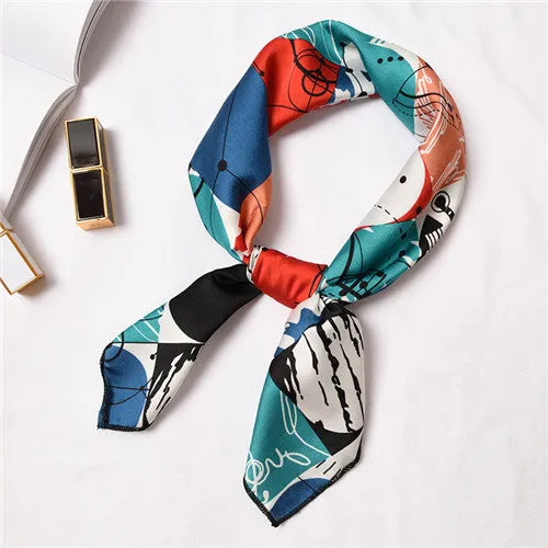 Geometric apple pineapple pattern the new hot Japanese and Korean cute simple elegant  fashionable elegant scarf headkerchief
