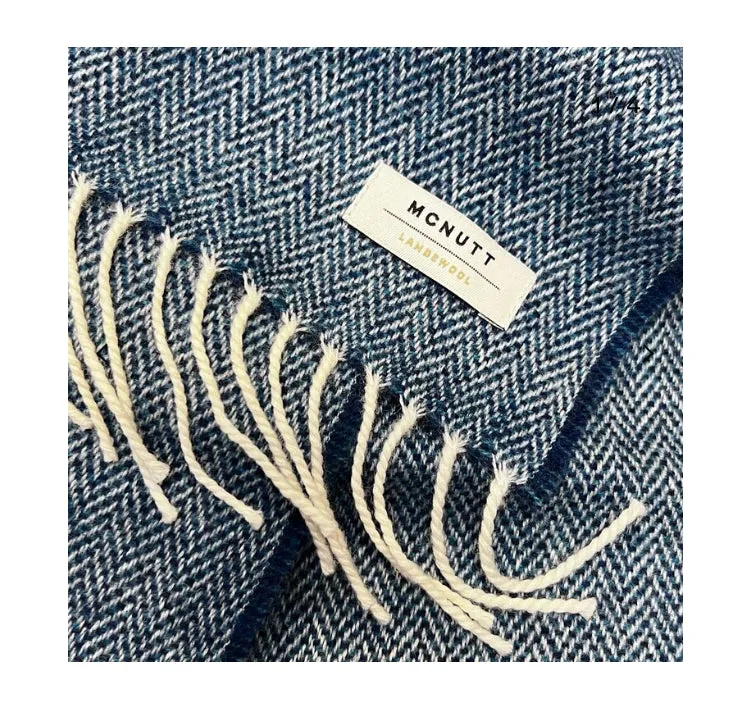 McNutt | Unisex Lambswool Scarf  | Spotted Teal