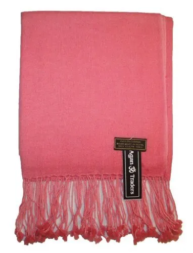 PS 100 Original Cashmere Pashmina Scarf Shawl Throw Nepal 28 X 74 inches