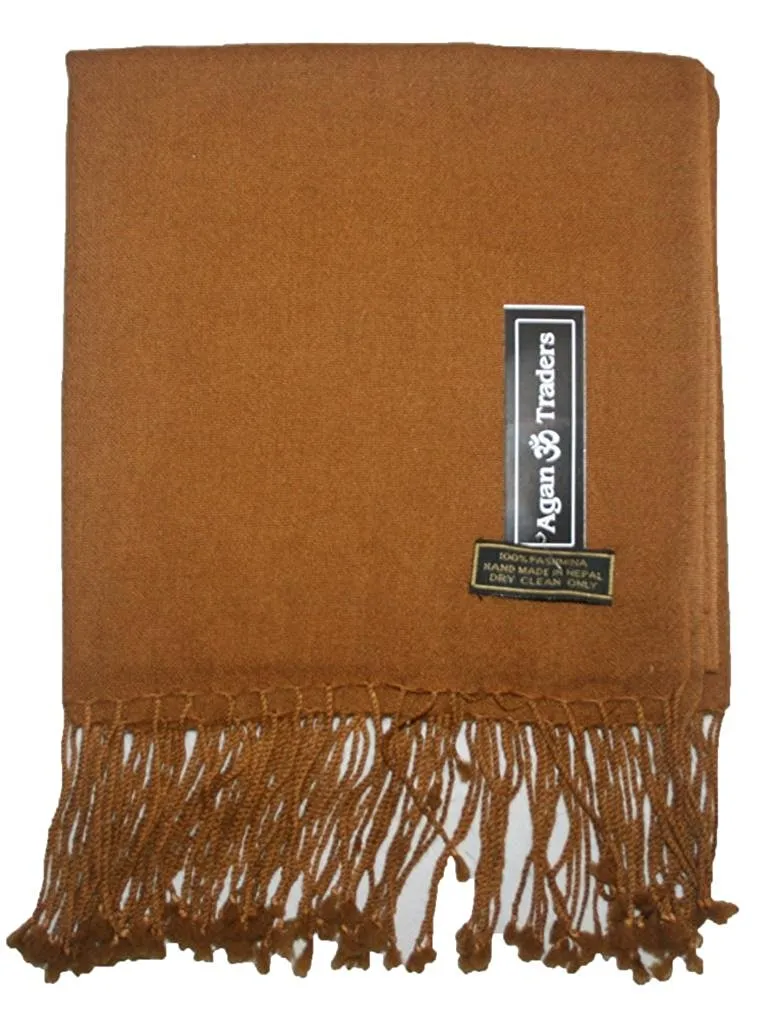 PS 100 Original Cashmere Pashmina Scarf Shawl Throw Nepal 28 X 74 inches