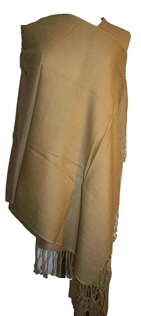 PS 100 Original Cashmere Pashmina Scarf Shawl Throw Nepal 28 X 74 inches