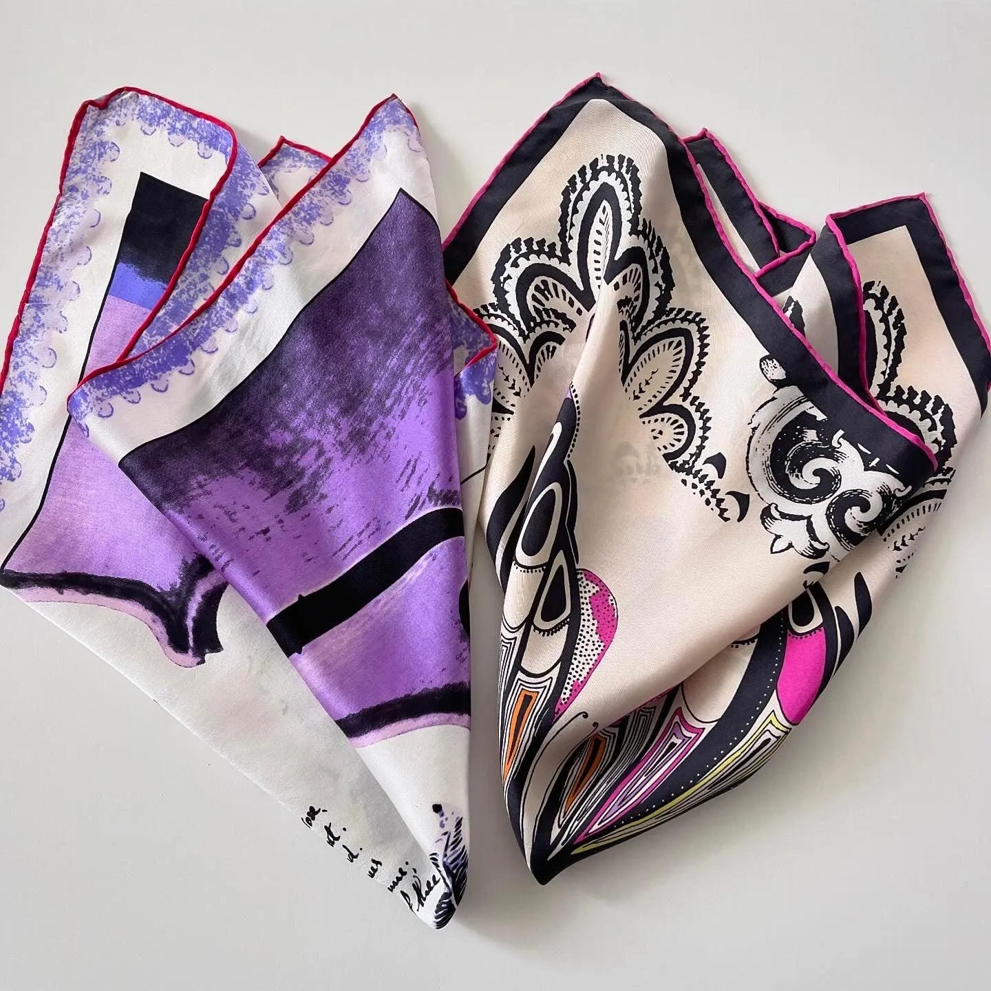 SET OF 2 Silk Scarves