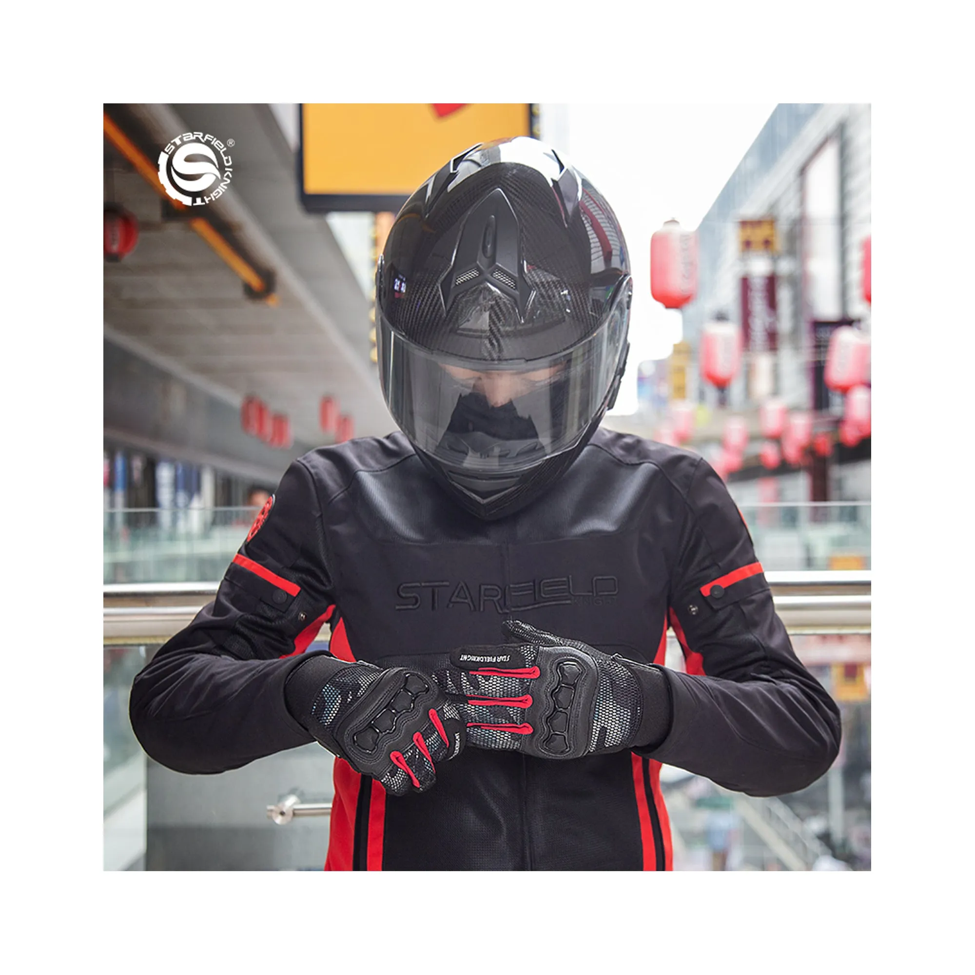 SKG Red Riding Motorcycle, Cycling, Hiking Gloves, Touch Screen Gloves - 863418